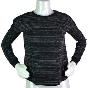 REBECCA TAYLOR BLACK‎ & GREY LONG SLEEVE SWEATER